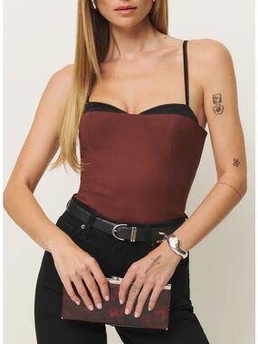 Reformation Melanie Silk Lace Trim Crop Camisole